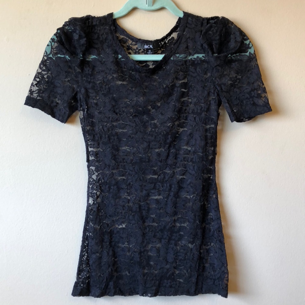 Delicate, See-Through Black Lace Blouse